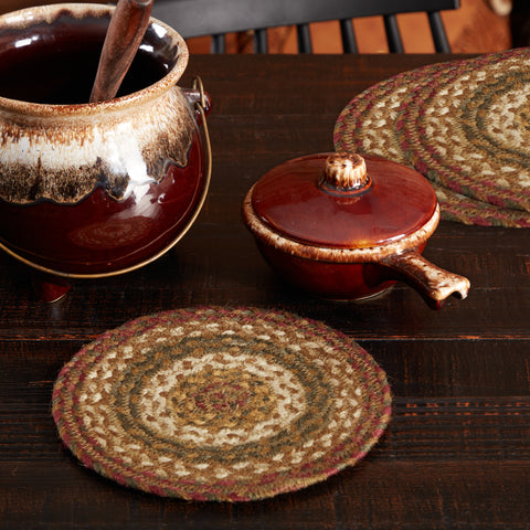 Cabin Patch Braided 8" Trivet Set of 3