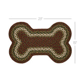 Cabin Patch Dog Bone Braided Waterproof Rug Mat – Medium 15x23 – Indoor Outdoor Pet Bowl Mat