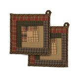 Cabin Patchwork Pot Holders Set of 2