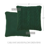 Cable Knit Sweater Pillow Green-Lange General Store