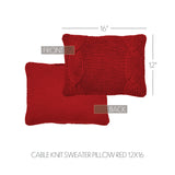 Cable Knit Sweater Pillow Red-Lange General Store
