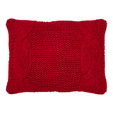 Cable Knit Sweater Pillow Red-Lange General Store