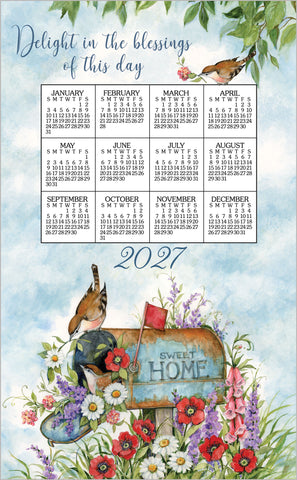 Calendar Towel 2027 - Floral Mailbox-Lange General Store