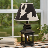Cambridge black lantern lamp with Holstein shade
