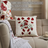Candy Cane & Holly Pillow-Lange General Store