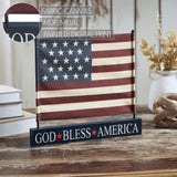 Canvas American Flag on Blue Base Decor-Lange General Store