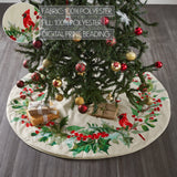 Cardinal Holly Tree Skirt 48-Lange General Store