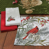 Cardinal Pine Embroidered Napkins-Lange General Store