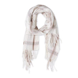Caroline Plaid Scarf - White-Lange General Store