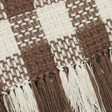 Carrington Cocoa Brown Woven Check Throw-Lange General Store