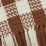 Carrington Dark Amber Woven Check Throw-Lange General Store