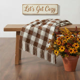 Carrington Dark Amber Woven Check Throw-Lange General Store