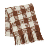 Carrington Dark Amber Woven Check Throw-Lange General Store