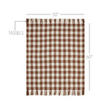 Carrington Dark Amber Woven Check Throw-Lange General Store