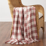 Carrington Dusty Rose Woven Check Throw-Lange General Store