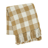 Carrington Golden Wheat Woven Check Throw-Lange General Store