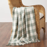 Carrington Pistachio Woven Check Throw-Lange General Store
