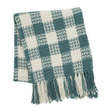 Carrington River Blue Woven Check Throw-Lange General Store