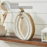 Carved Wooden Pumpkin Distressed White-Lange General Store