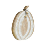 Carved Wooden Pumpkin Distressed White-Lange General Store