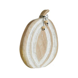 Carved Wooden Pumpkin Distressed White-Lange General Store