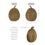 Carved Wooden Pumpkin Walnut Brown-Lange General Store