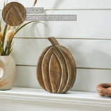 Carved Wooden Pumpkin Walnut Brown-Lange General Store