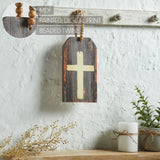 Celebrate Grace Cross w/Beaded Twine Tag Ornament-Lange General Store