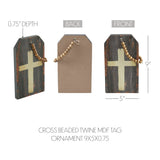 Celebrate Grace Cross w/Beaded Twine Tag Ornament-Lange General Store