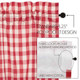 Annie Red Buffalo Check Extra Long Panel Curtain-Lange General Store