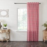 Annie Red Buffalo Check Extra Long Panel Curtain-Lange General Store