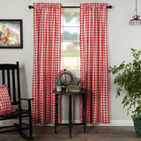 Annie Red Buffalo Check Panel Curtains-Lange General Store