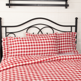 Annie Red Buffalo Check Pillow Cases-Lange General Store