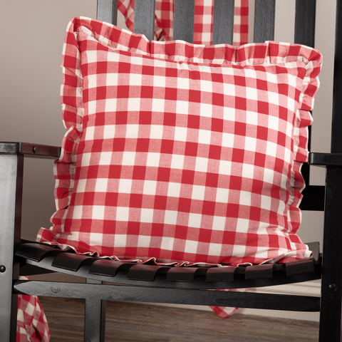 Annie Red Buffalo Check Pillow-Lange General Store