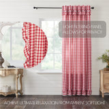 Annie Red Buffalo Check Ruffled Extra Long Panel Curtain-Lange General Store