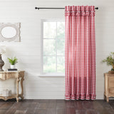Annie Red Buffalo Check Ruffled Extra Long Panel Curtain-Lange General Store