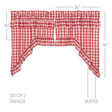 Cherry Ann Buffalo Check Ruffled Swag Curtains