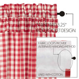 Cherry Ann Buffalo Check Ruffled Swag Curtains