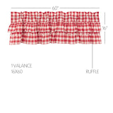 Cherry Ann Buffalo Check Ruffled Valance-Lange General Store