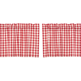 Annie Red Buffalo Check Tier Curtains 24"-Lange General Store