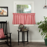 Annie Red Buffalo Check Tier Curtains 24"-Lange General Store