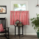 Annie Red Buffalo Check Tier Curtains 36"-Lange General Store