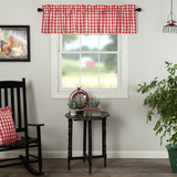 Annie Red Buffalo Check Valance-Lange General Store