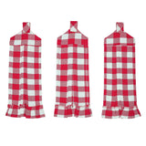 Cherry Ann Check Button Loop Tea Towel Set of 3-Lange General Store