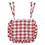 Cherry Ann Check Ruffled Chair Pad-Lange General Store