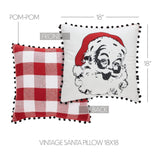 Cherry Ann Check Vintage Santa Pillow 18 x 18-Lange General Store