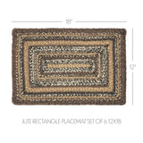 Chestnut Braided Rectangle Placemat - Set of 6