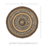 Chestnut Braided Trivet 15" Set of 3