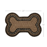 Chestnut Dog Bone Braided Waterproof Rug Mat – Rustic Farmhouse Dog Mat – Chestnut Brown, Dark Tan