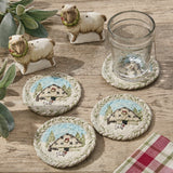 Christmas Barn Braided Coaster Set of 4